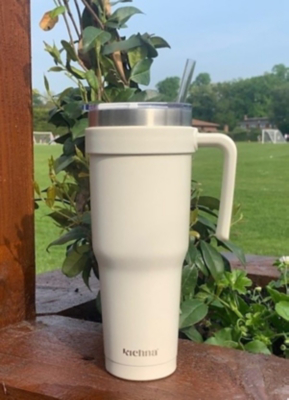 Kichna 1200ml Insulated Stainless Steel Tumbler with Straw Cream