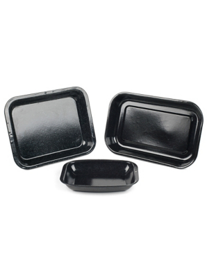 Russell Hobbs 3Piece Vitreous Enamel Roaster and Chop Tray Set Home