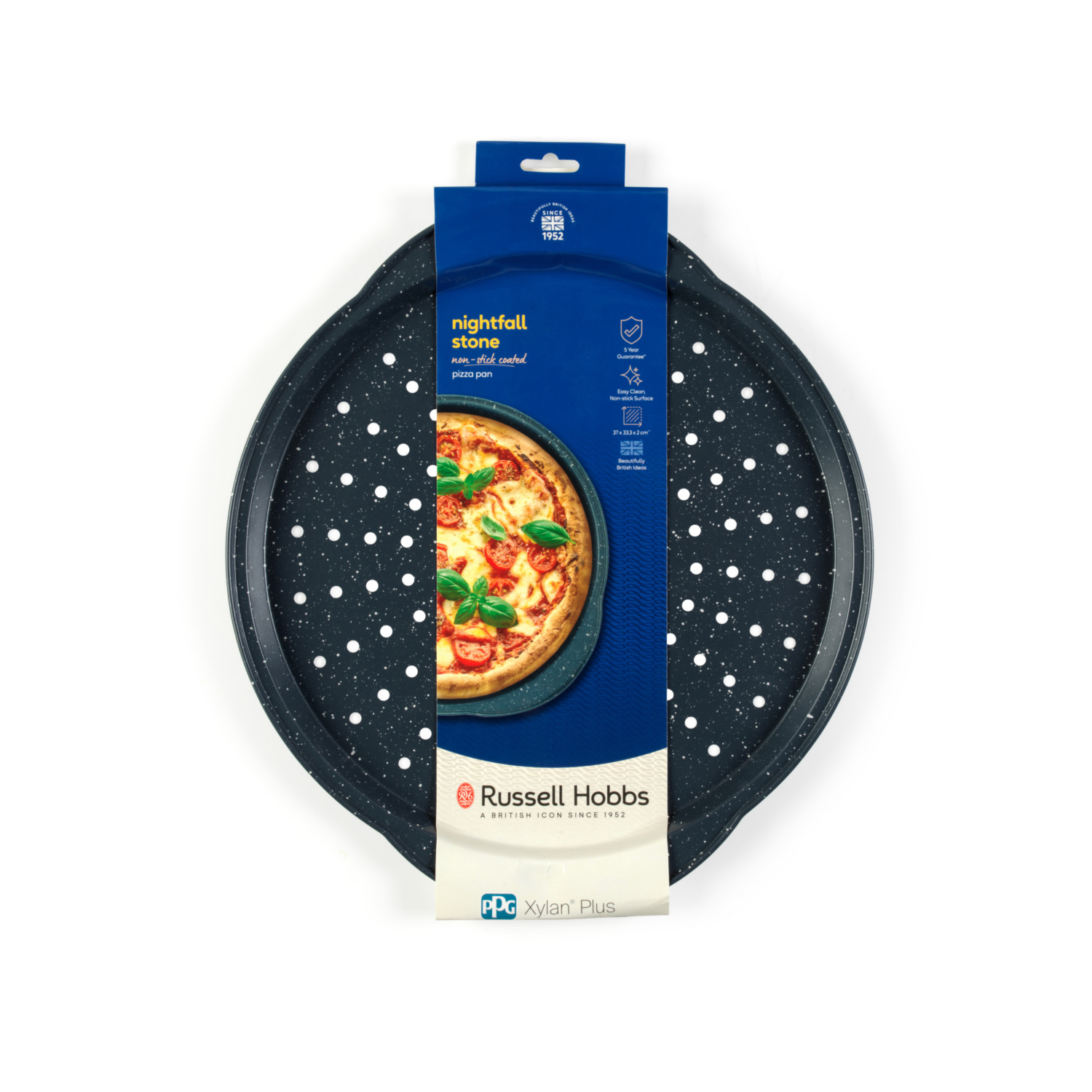 Russell Hobbs Pizza Tray Pan Round Perforated Baking Tray 38 cm Nightfall Stone - Image 4