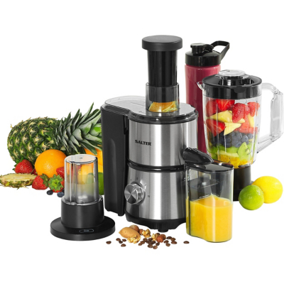 Salter EK4294 4-in-1 Juice and Blend 400W  Blender - Black and Stainless Steel, Black