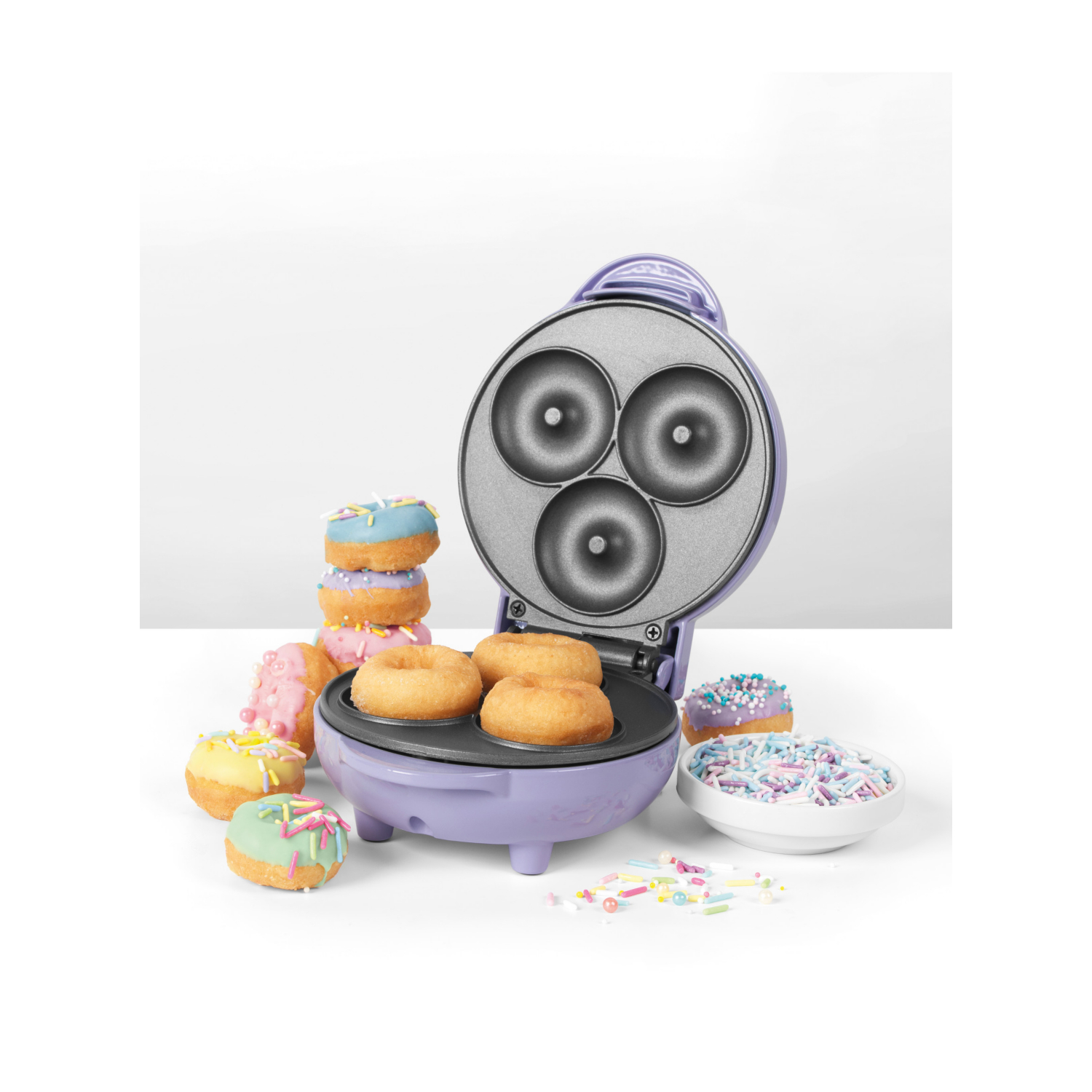 Mini Doughnut Maker Dessert Machine 550W Sorbet Pastel Purple Giles & Posner - Image 3