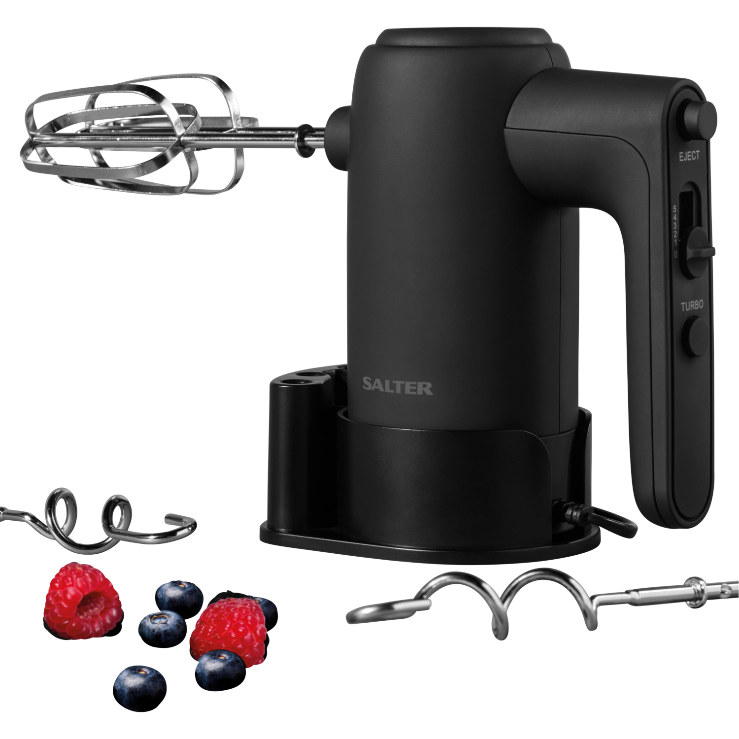 Salter Black Kuro 300W Easy Store Hand Mixer