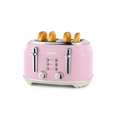 George Pink Salter Retro 4 Slice Toaster - Pink