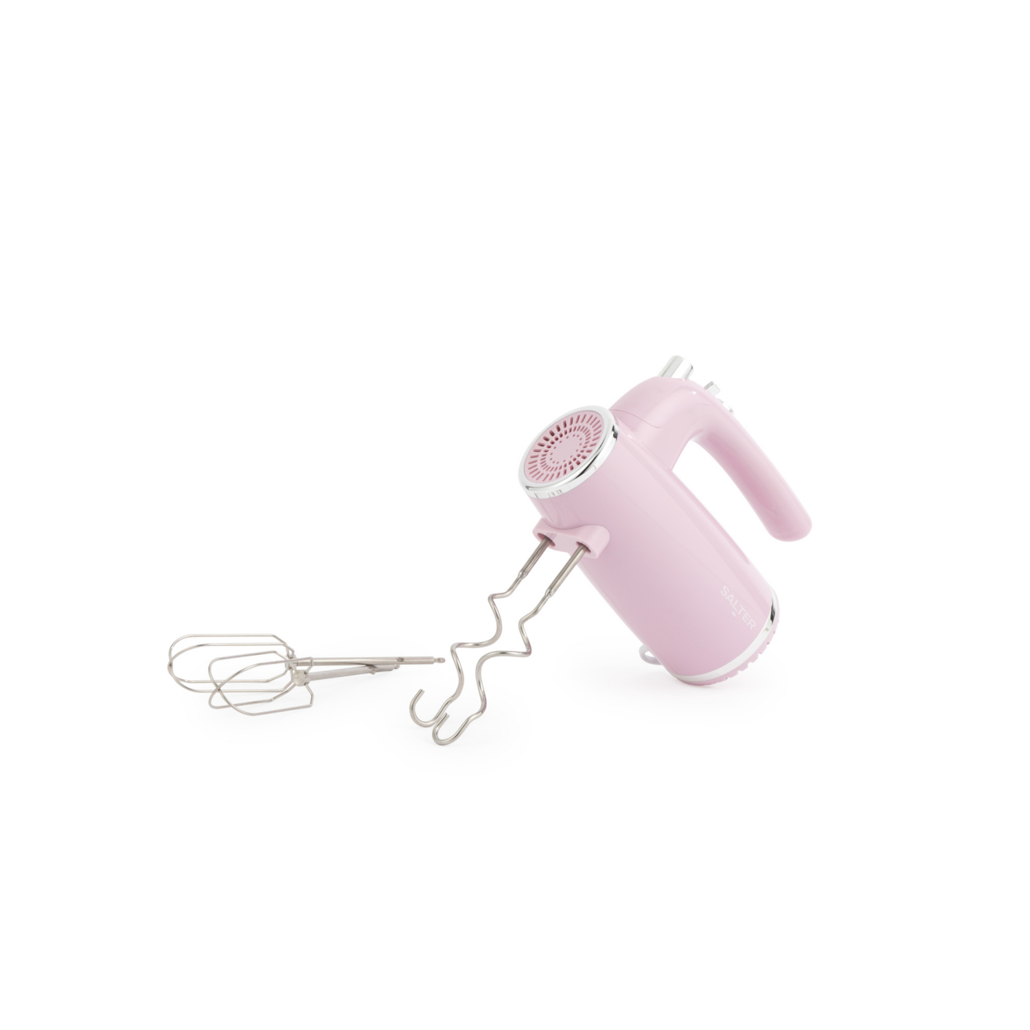 Salter Pink Retro Hand Mixer – 400W, 5 Speeds, Turbo, Dough Hooks & Beaters - Image 5