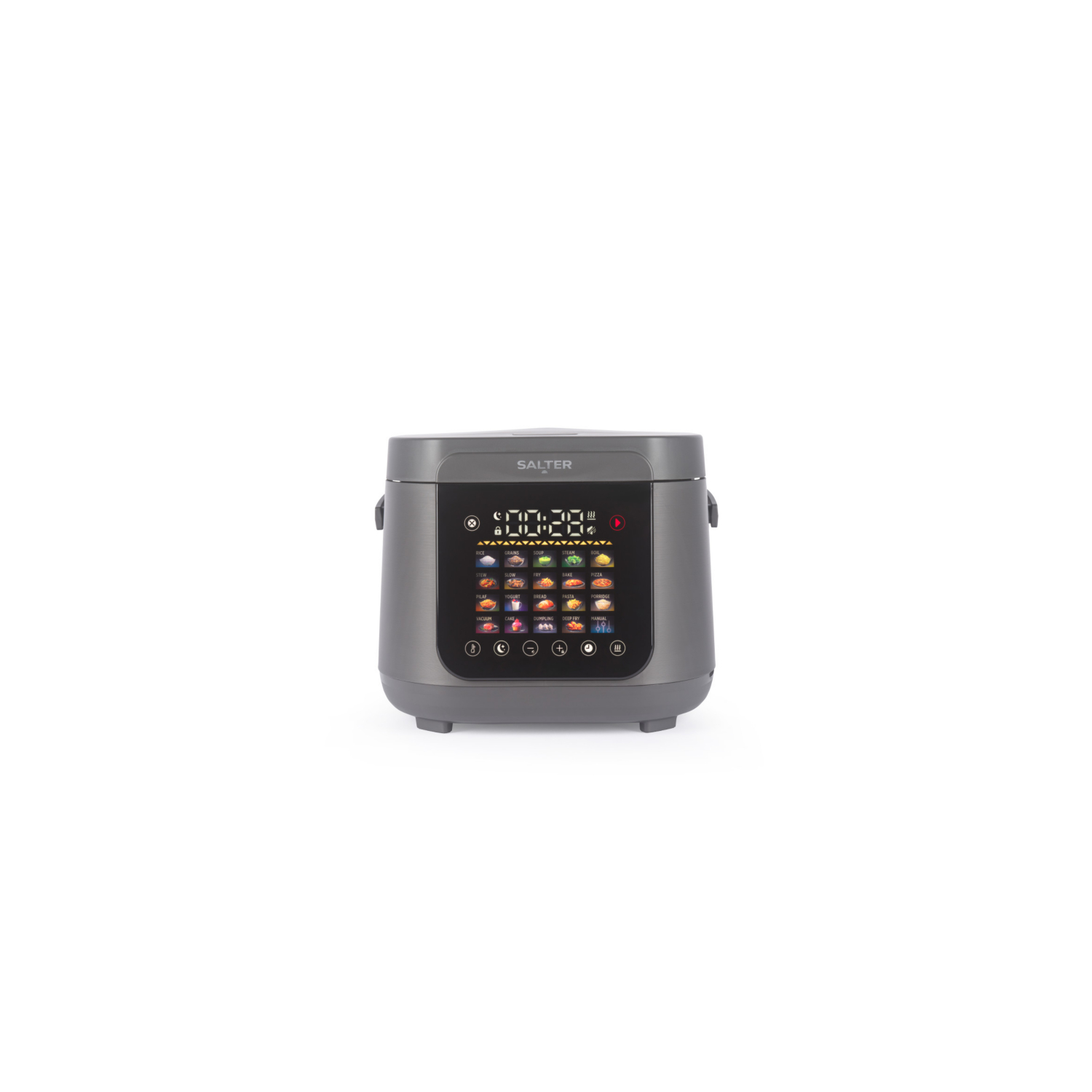 Salter Black 5 Litre Multicooker - 860W Digital Rice & Slow Cooker