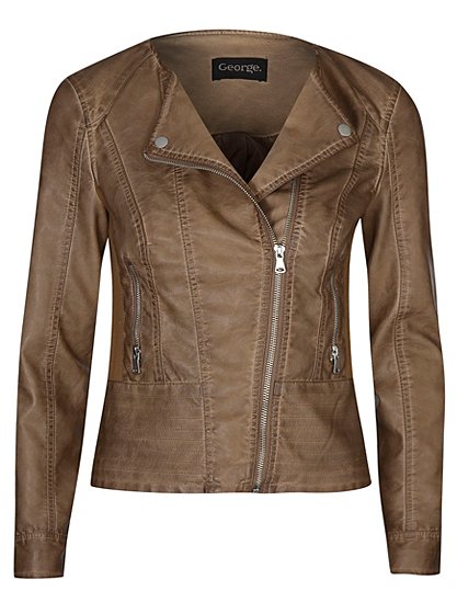 Leather Look Biker Jacket | Women | George at ASDA