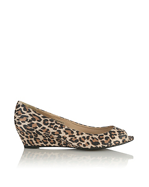 Leopard Print Peep Toe Wedge Heels | Women | George at ASDA