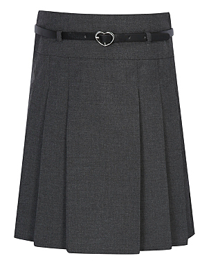 Girls School Belted Pleat Skirt – Grey | School | George at ASDA
