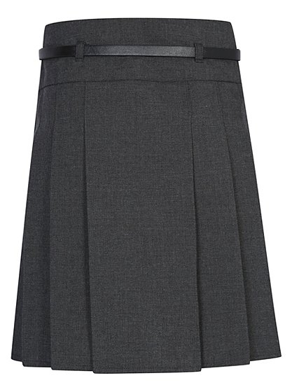 Girls School Belted Pleat Skirt – Grey | School | George at ASDA