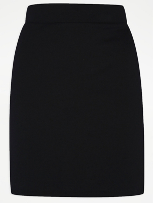 black mini tube skirt