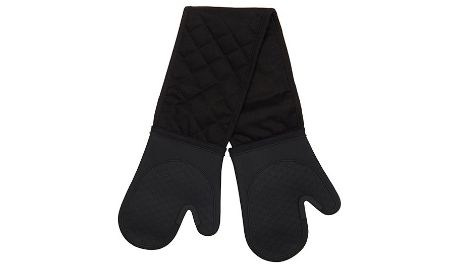 Black double oven gloves