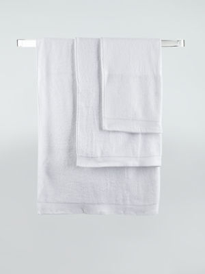 beige and white towels