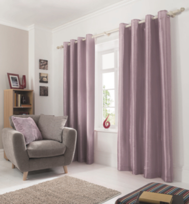 Antique Faux Silk Eyelet Curtains Home at ASDA