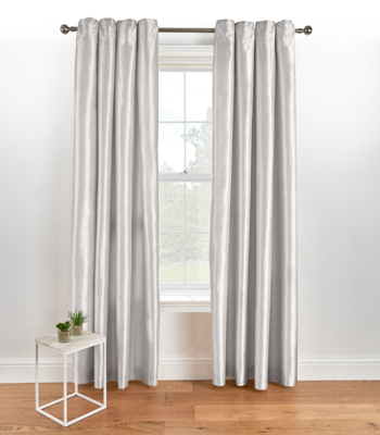Silver Faux Silk Curtains Home George
