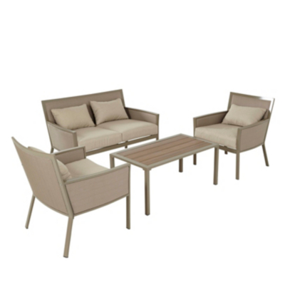 Grace 4 Piece Sofa Set Taupe & Linen Home & Garden at ASDA