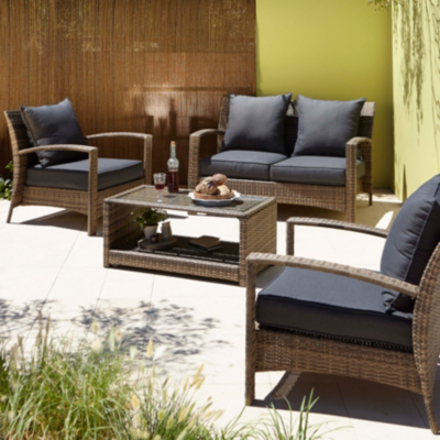 Borneo 4 Piece Conversation Sofa Set Garden Furniture at ASDA