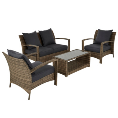 Borneo 4 Piece Conversation Sofa Set Garden Furniture at ASDA