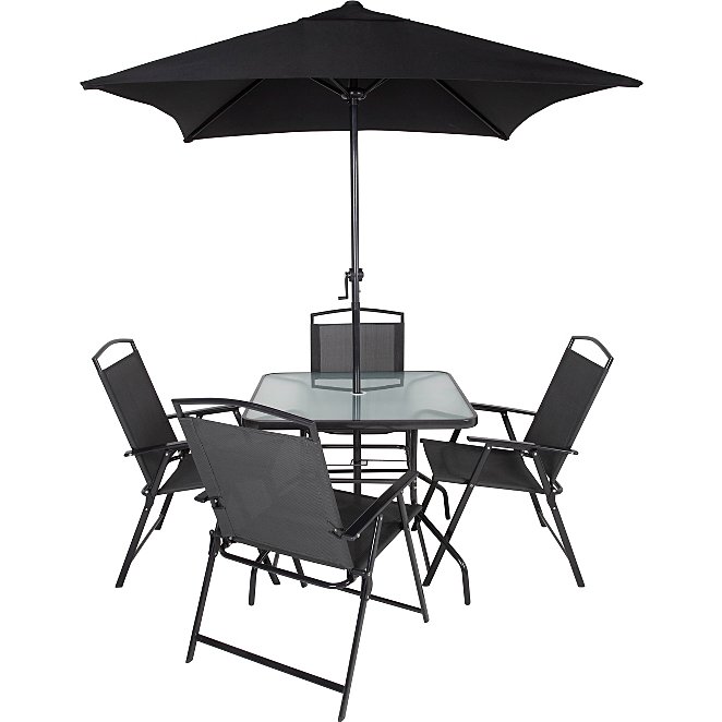 Miami 6 Piece Bistro Charcoal Home Garden George At Asda