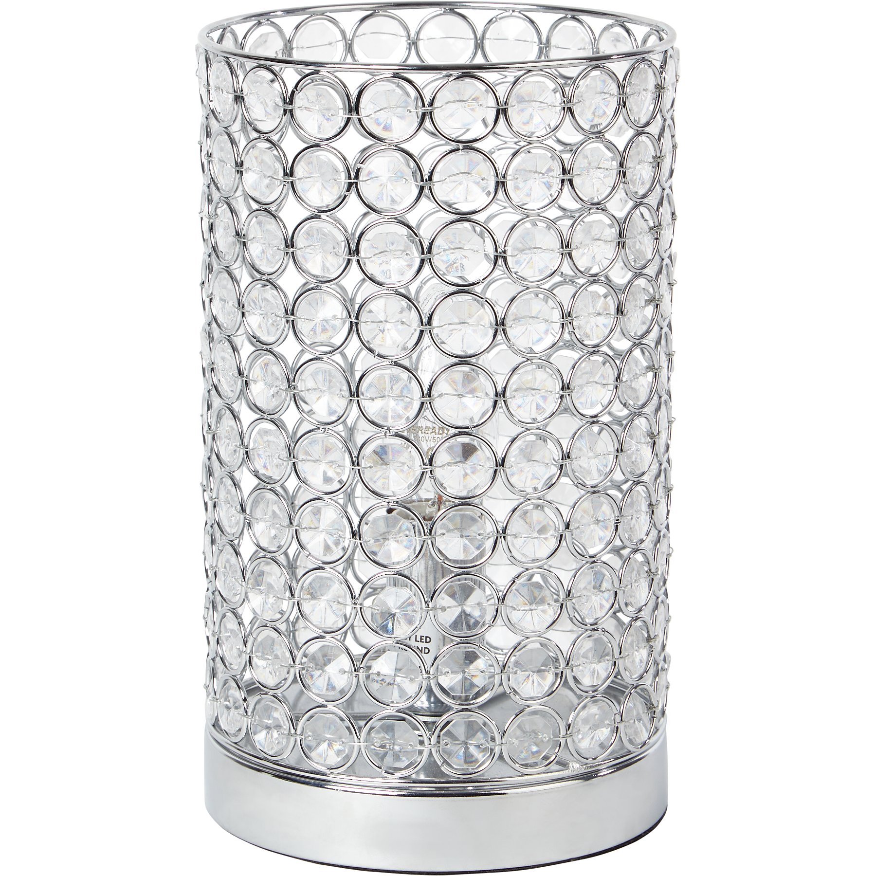 Acrylic Crystal Beaded Cylinder Lamp, Glass Bead Table Lamp