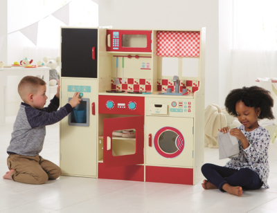 asda wooden kitchen with fridge