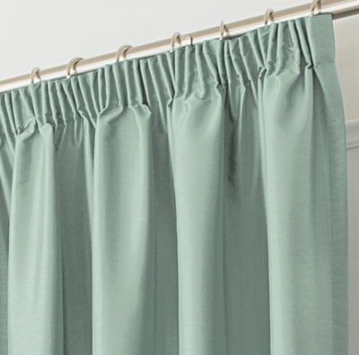 Duck Egg Faux Silk Pencil Pleat Curtains Curtains & Blinds