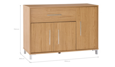 Home Kaitlin 3 Door Sideboard Natural Home & Garden