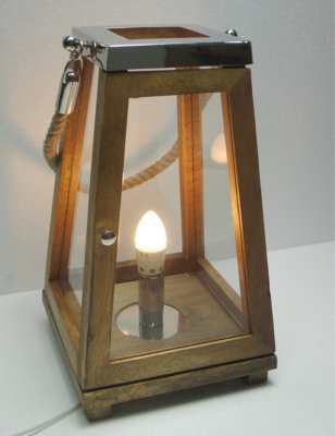 Home Large Wood Lantern Lamp Home & Garden at ASDA