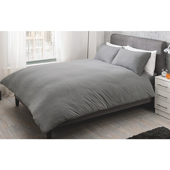 Grey Jersey Bedding Set With Fitted Sheet Home George