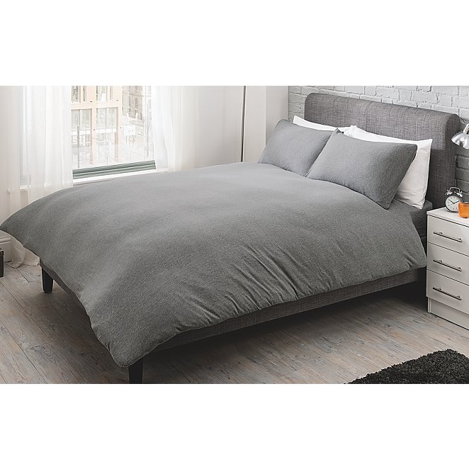 Grey Jersey Bedding Set With Fitted Sheet Home George