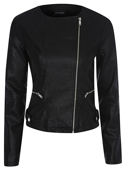 Leather Look Biker Jacket | Women | George at ASDA