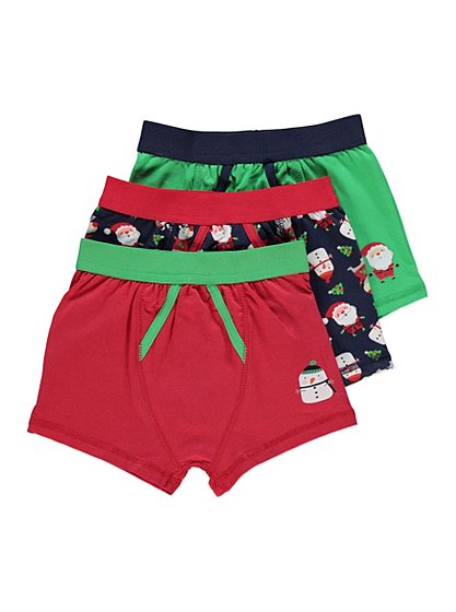 3 Pack Christmas Boxer Shorts | Boys | George at ASDA