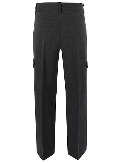 Boys Grey School Plus Fit Cargo Trousers | School | George