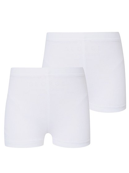 Girls School 2 Pack Jersey Shorts – White | School | George at ASDA