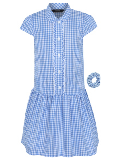 Light Blue Gingham School Dress | School | George