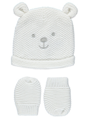 Knit Bear Hat and Mittens Set | Baby 