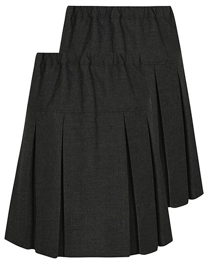 2 Pack Girls School Pleated Skirt – Grey | School | George at ASDA