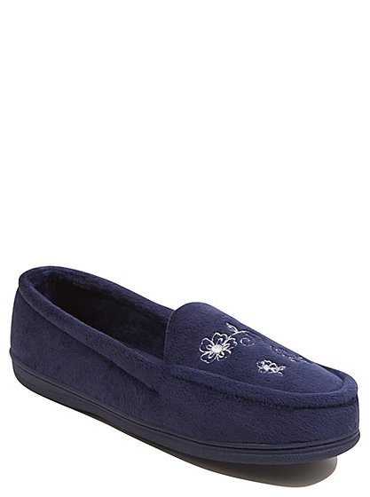 Hidden Support Embroidered Full Back Slippers | Women | George at ASDA