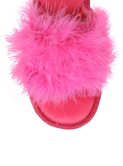 Tickled Pink Fluffy Slippers | Women | George at ASDA