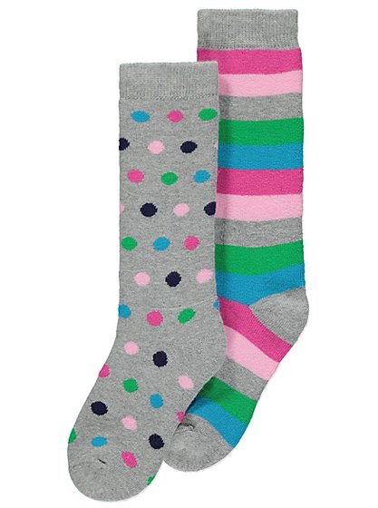 2 Pack Assorted Welly Boot Socks | Kids | George at ASDA