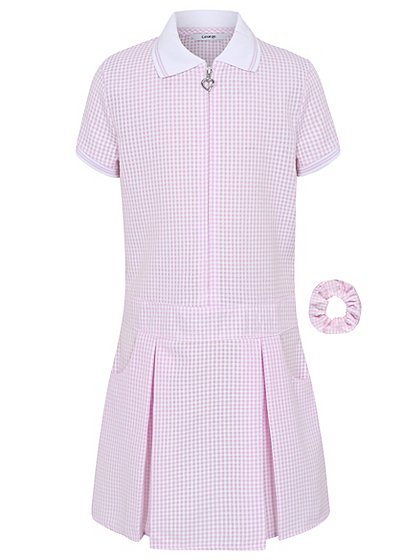 Girls School Sporty Gingham Dress – Pink | School | George at ASDA