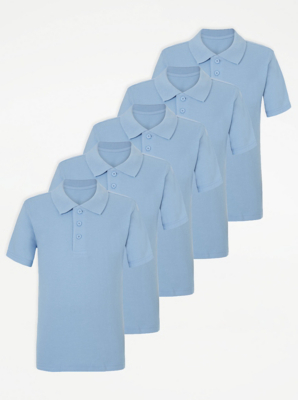 long sleeve blue school polo shirts