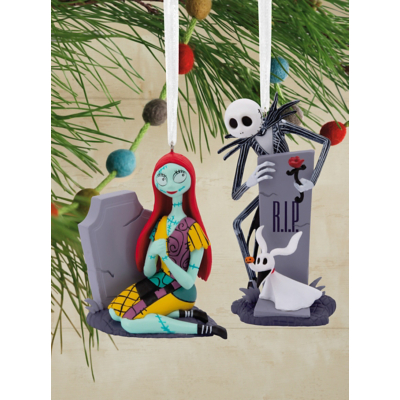Hallmark Storied Moments Disney The Nightmare Before Christmas Ornaments - Set of 2 - Jack & Sally