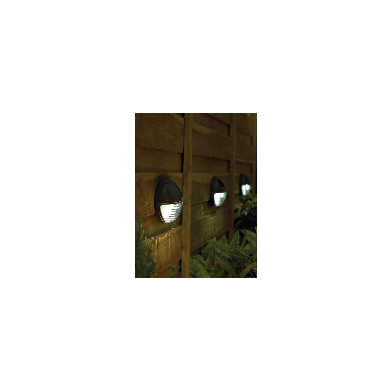 George White Solar-Powered Fence Light - Set Of 4
