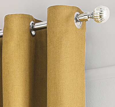 Home Mustard Textured Weave Eyelet Curtains Home & Garden