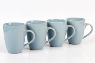 Home Winter Blue Solid Gloss Glaze Mugs Set of 4 Home
