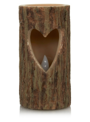 Home Log LED Pillar Candle Home & Garden at ASDA