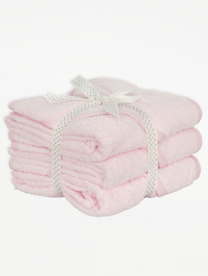pink hooded baby towel