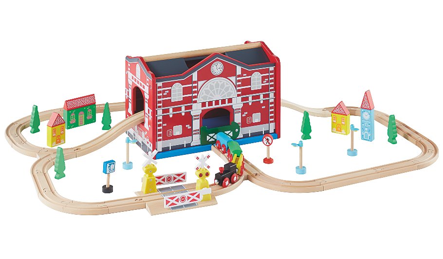 George Home Wooden Lights and Sound Train Set | Kids | George at ASDA