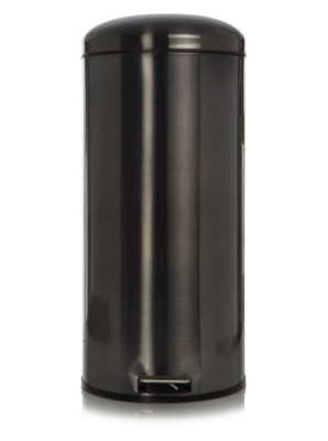 Home 30L Metallic Gun Metal Pedal Bin Home & Garden