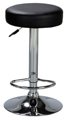 Home Round Bar Stool Black Home & Garden at ASDA